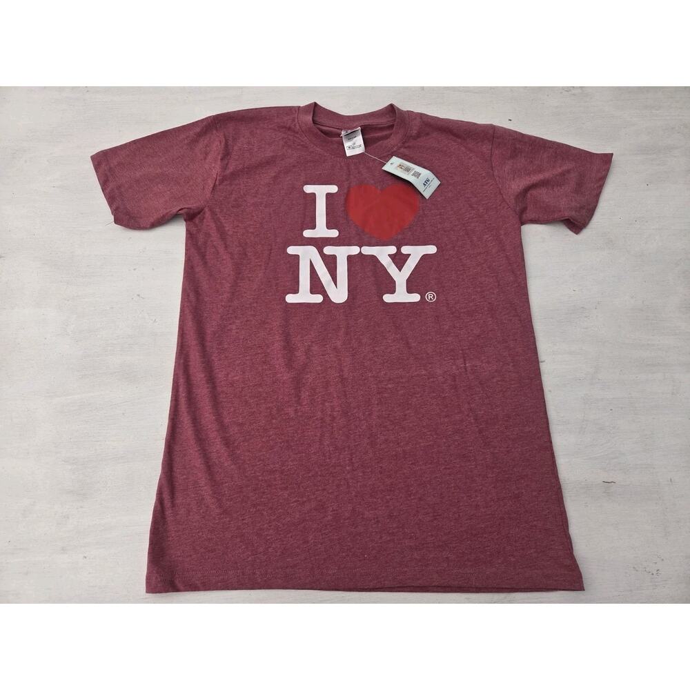 Vintage Y2K I ❤️ NY Shirt Size M Red I Love New York Graphic Short Sleeve EUC